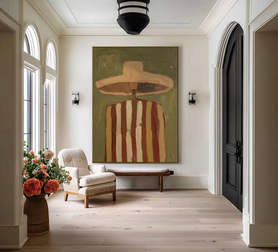 Large Abstract Fashion Portrait Painting #AVG 020 hand-painted oil painting