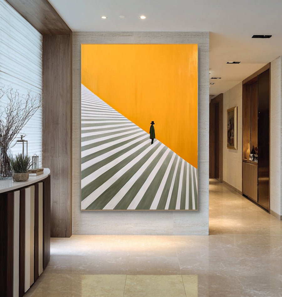 Large Abstract Figure Staircase Oil Painting #WAB 013 hand-painted oil painting