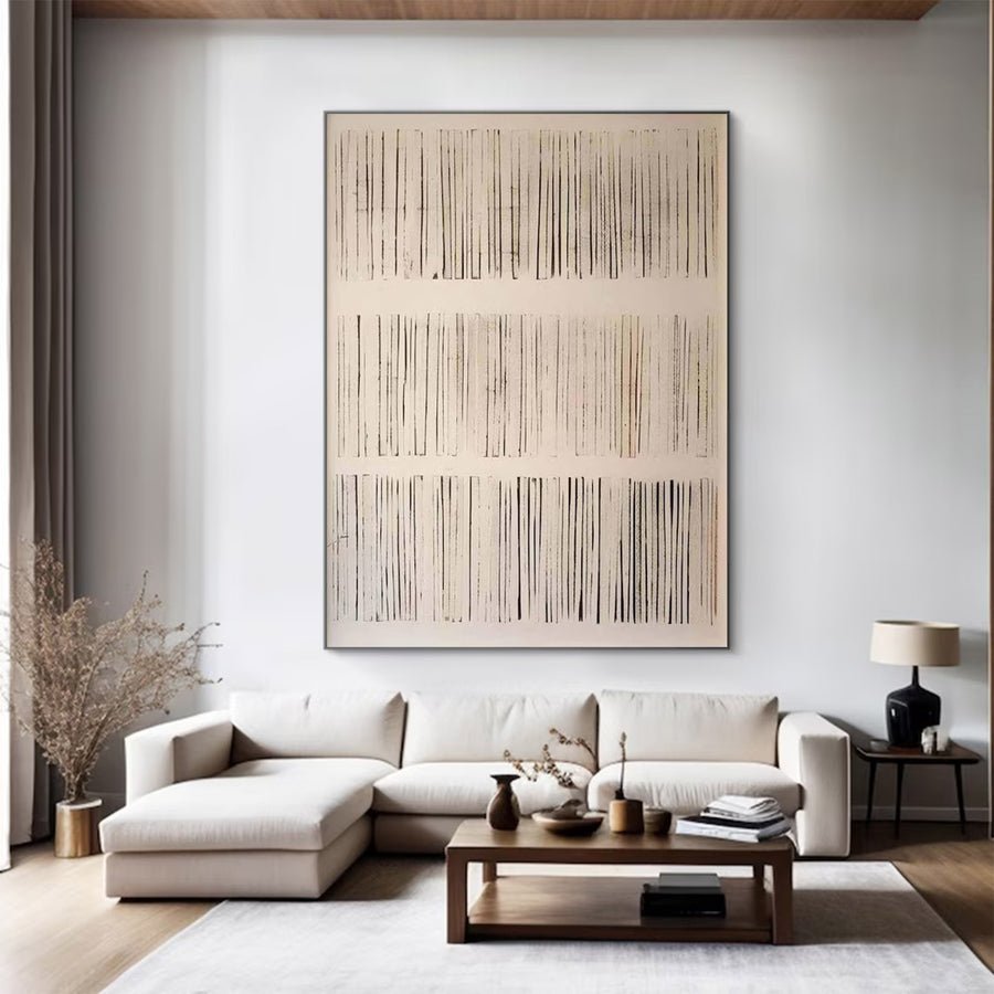 Large Abstract Line Art Painting | artvistagallery  #WG 103 hand-painted oil painting