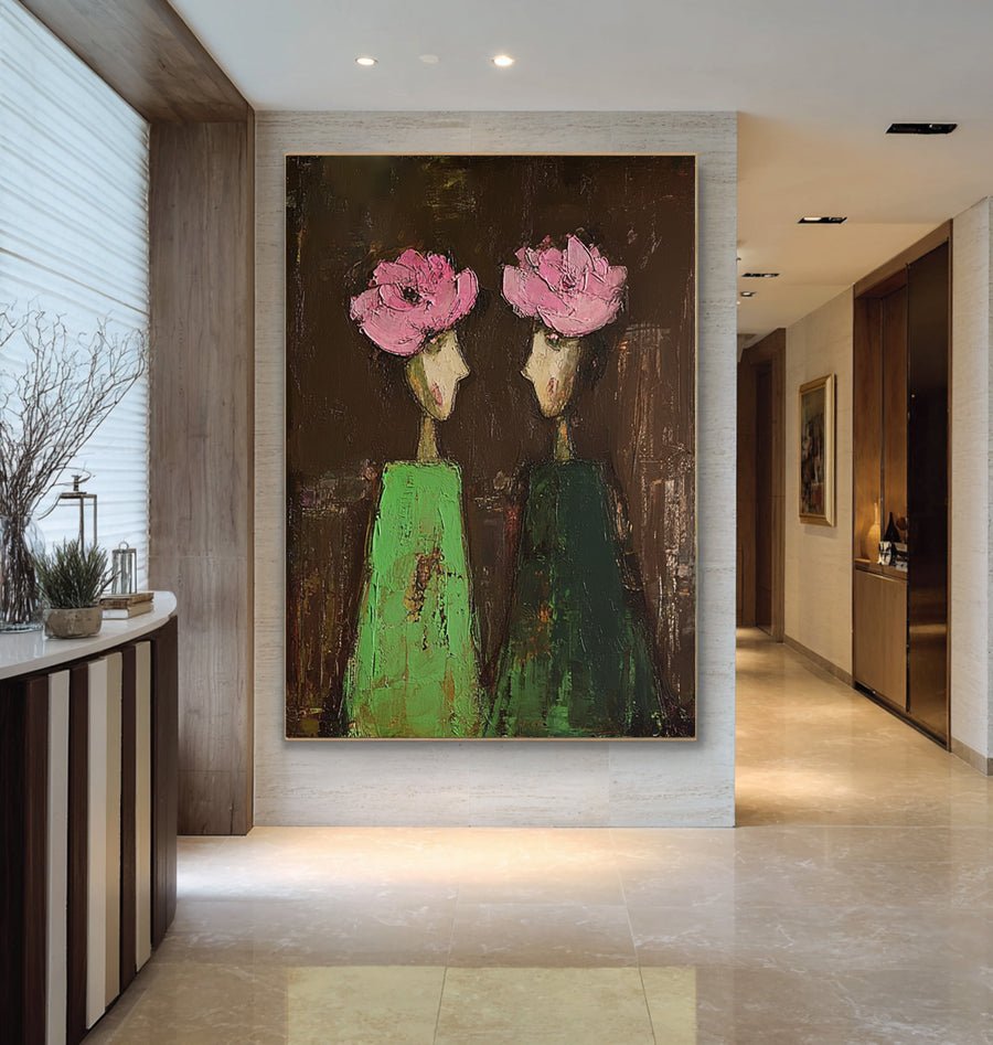 Large Abstract Portrait Oil Art #WAB 040 hand-painted oil painting