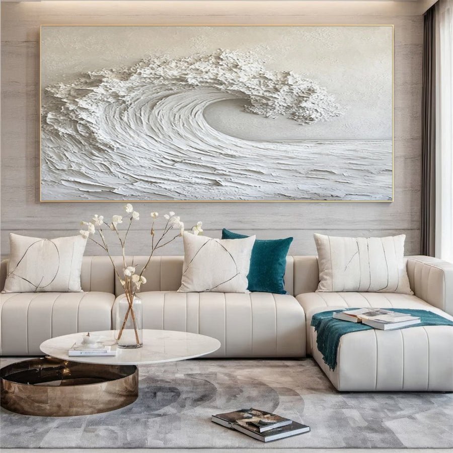 Large Abstract Sea Waves Artwork for Contemporary Wall Decor #OS 053 hand-painted oil painting