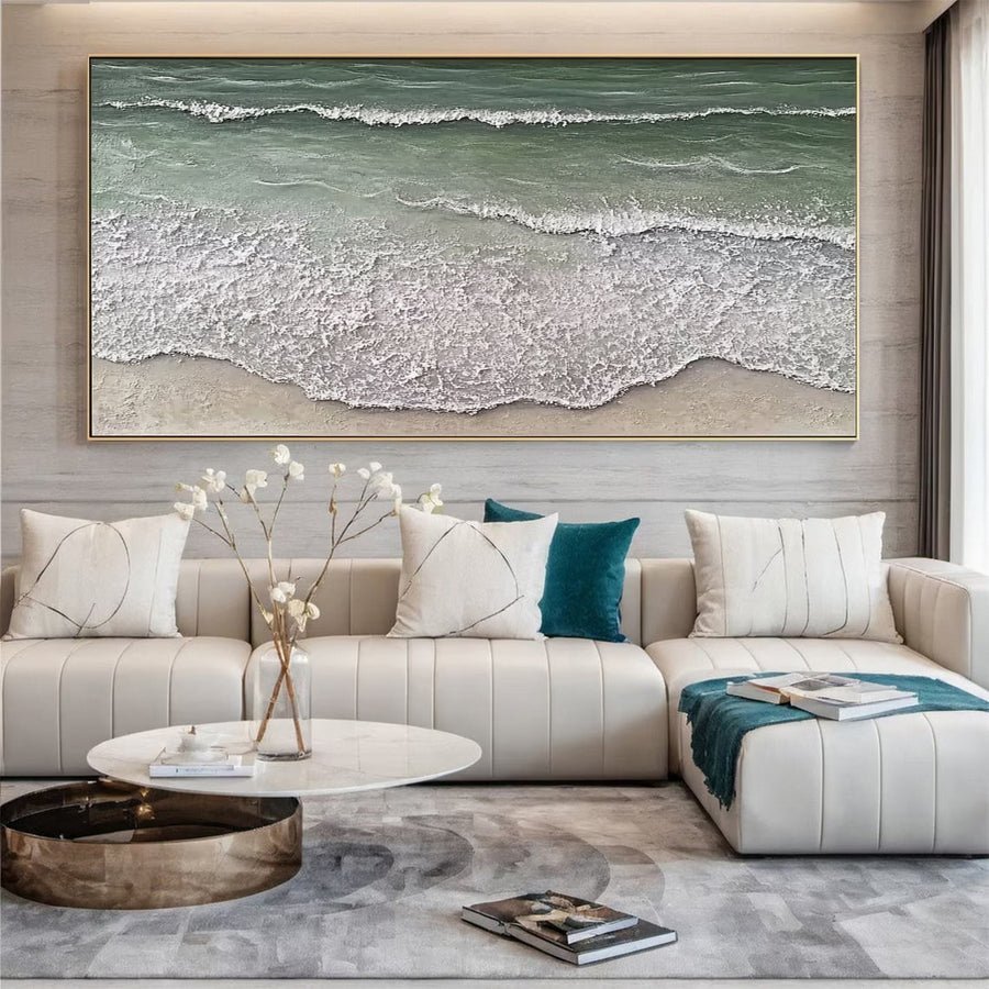 Large Abstract Sea Waves Artwork for Contemporary Wall Decor #OS 058 hand-painted oil painting