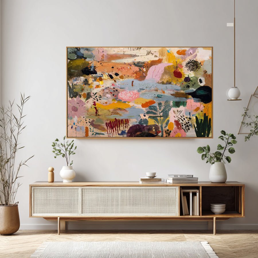 Large Colorful Abstract Landscape Painting #AVG 037 hand-painted oil painting