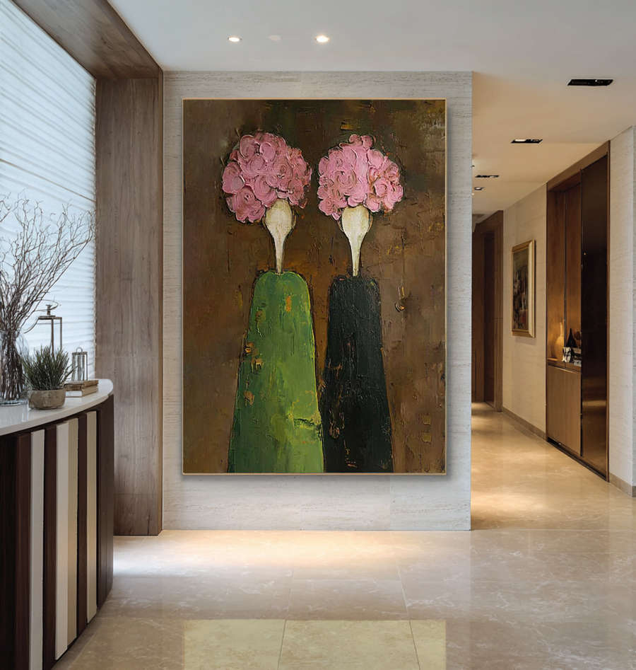 Large Contemporary Figurative Canvas Art #WAB 043 hand-painted oil painting