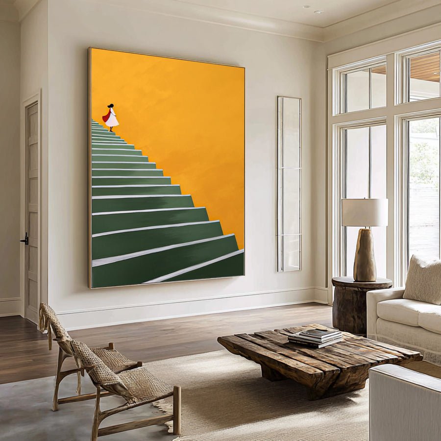 Large Contemporary Minimalist Abstract Figure Painting #WAB 012 hand-painted oil painting