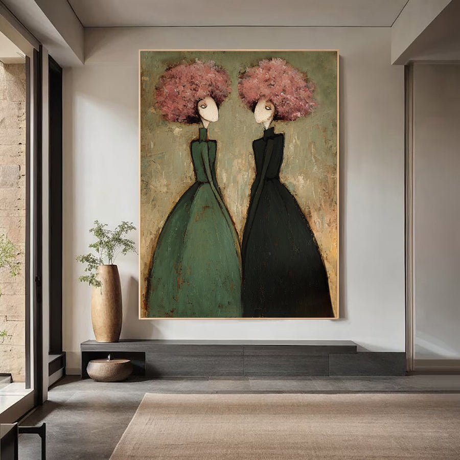 Large Contemporary Portrait Oil Art #WAB 035 hand-painted oil painting
