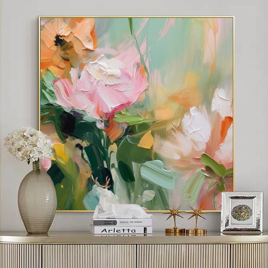 Large Floral Abstract Wall Art for Home Decor #FT 013 hand-painted oil painting