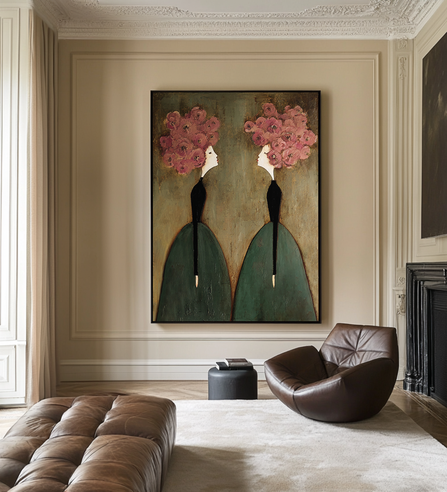 Large Floral Figurative Wall Art #AVR 042 hand-painted oil painting