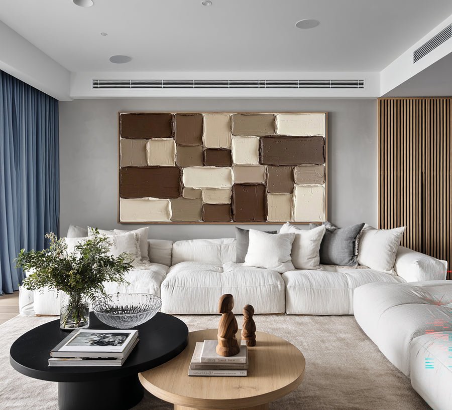 Large Geometric Textured Canvas Art #AVG 047 hand-painted oil painting