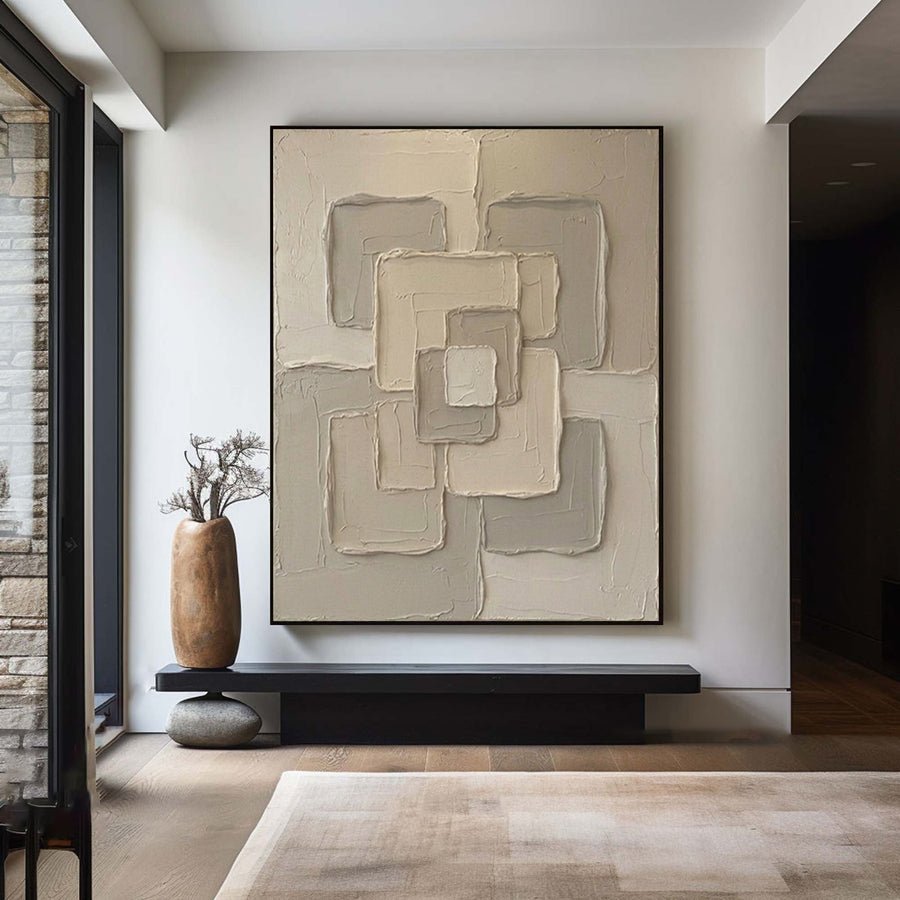 Large Interlocking Geometry Wall Art #AVG 065 hand-painted oil painting