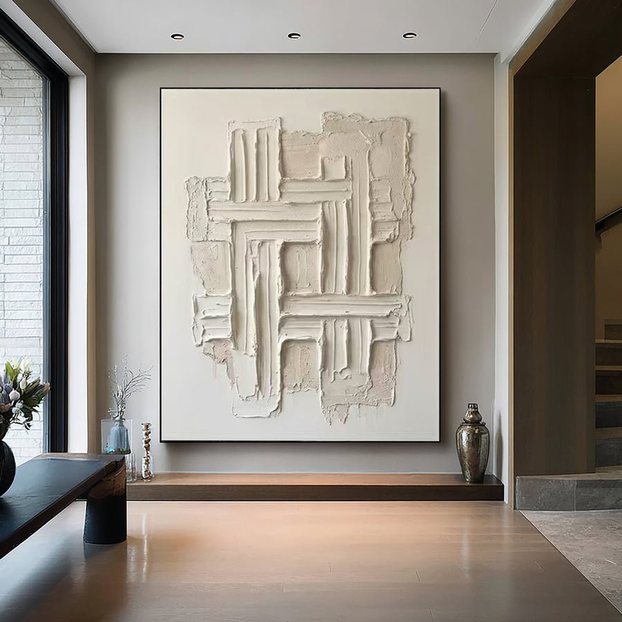 Large Ivory Texture Oil Painting #AVG 005 hand-painted oil painting