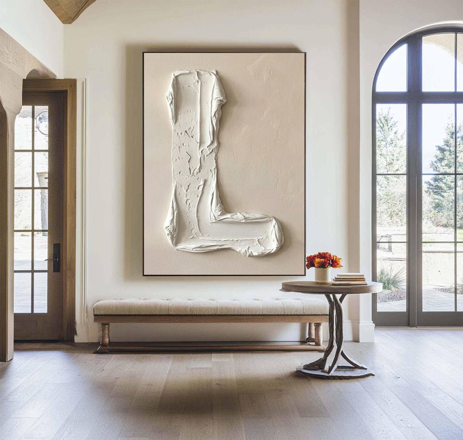 Large Minimal Letter Oil Painting #AVG 003 hand-painted oil painting