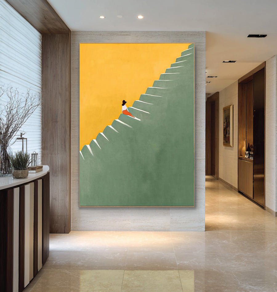 Large Minimalist Figure Abstract Oil Painting #WAB 011 hand-painted oil painting