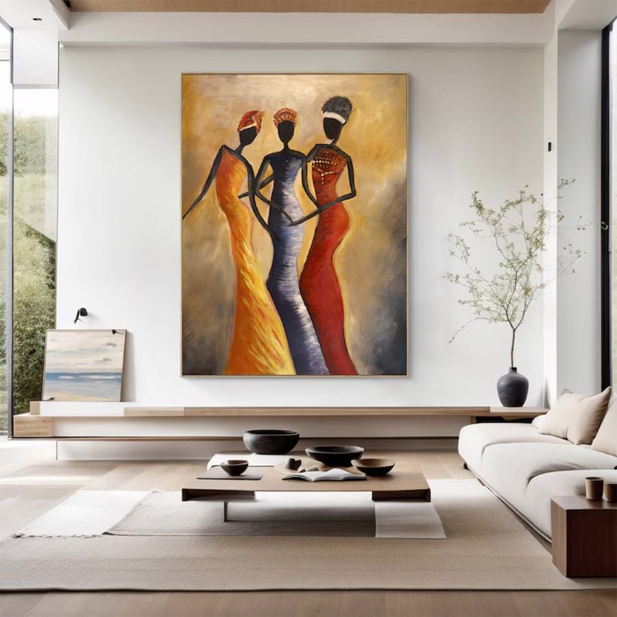 Large Modern Abstract Female Figures | ArtvistaGallery  #WGA 014 hand-painted oil painting