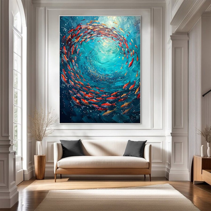 Large Modern Abstract Ocean Art | ArtvistaGallery  #WGA 021 hand-painted oil painting