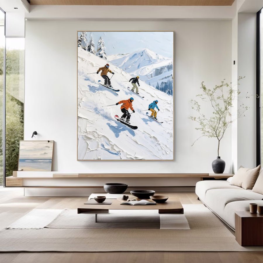 Large Modern Abstract Winter Art | ArtvistaGallery  #WGA 016 hand-painted oil painting