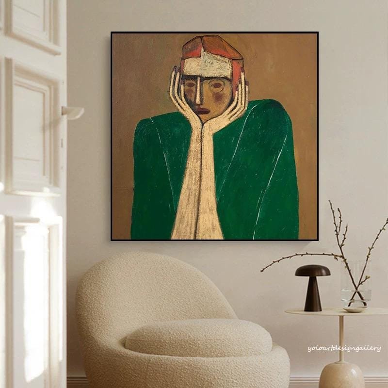 Large Modern Canvas Oil Portrait | ArtvistaGallery  #WGA 042 hand-painted oil painting