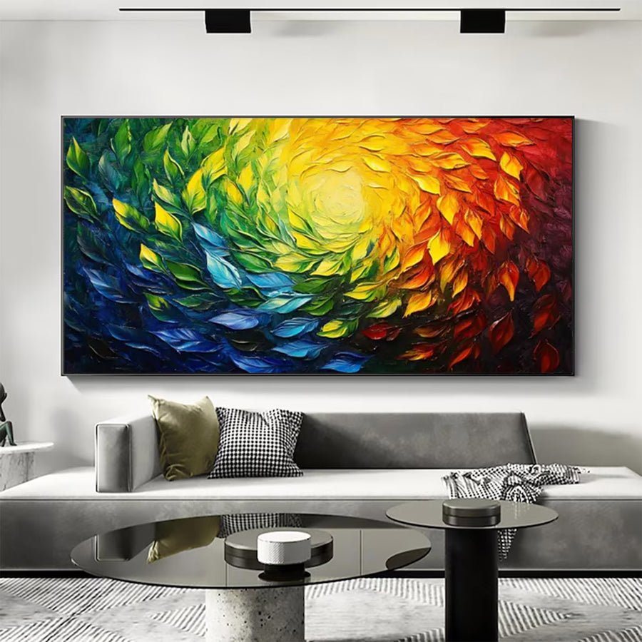 Large Modern Textured Full Spectrum Art | ArtvistaGallery  #WGA 041 hand-painted oil painting