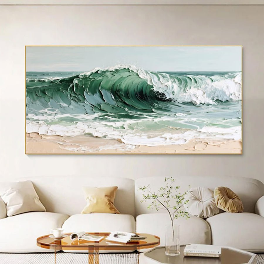 Large Modern Textured Wave Art | ArtvistaGallery  #WGA 035 hand-painted oil painting