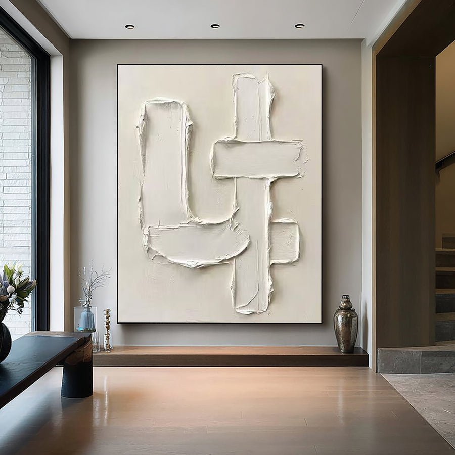 Large Neutral Geometric Texture Painting #AVG 012 hand-painted oil painting