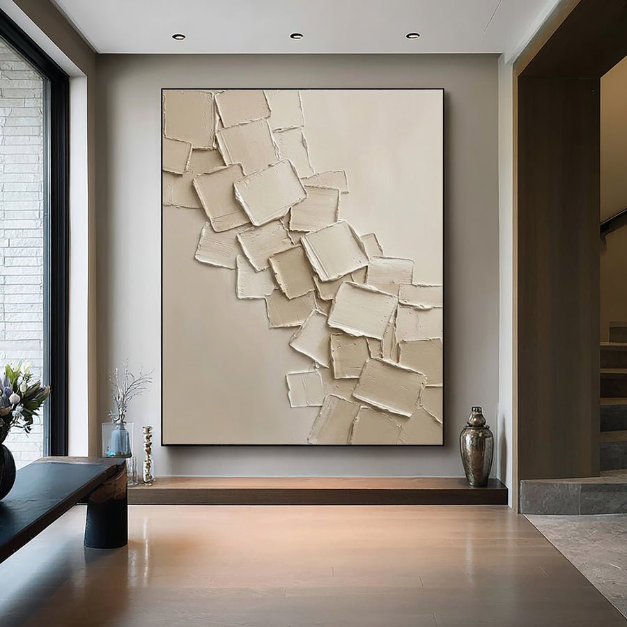 Large Neutral Textured Oil Painting #AVG 001 hand-painted oil painting