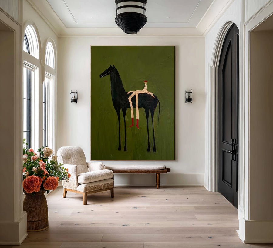 Large Surreal Horse Figurative Painting #AVG 019 hand-painted oil painting