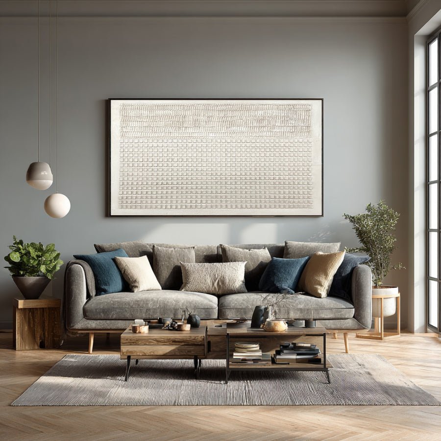 Large Textured Abstract Art Modern Living Room #WG 027 hand-painted oil painting