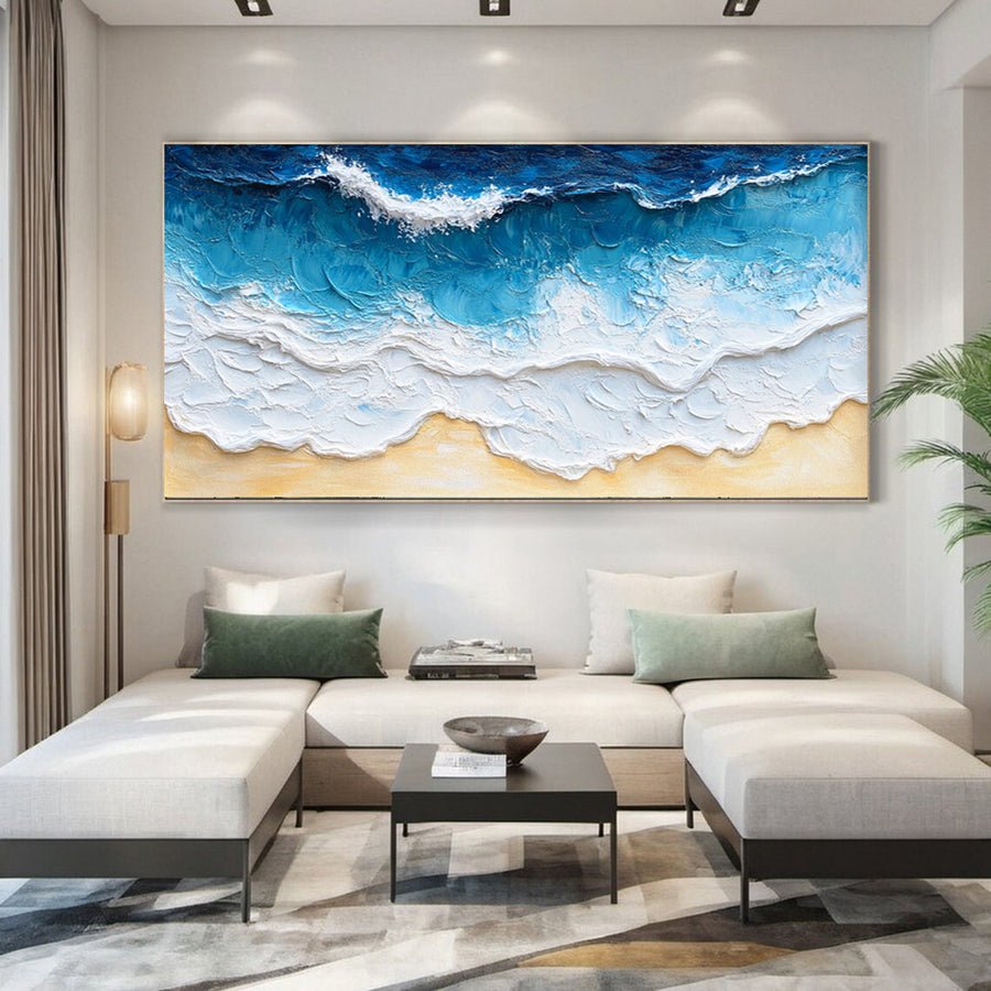 Large Textured Seascape Painting for Living Room Wall Art #OS 032 hand-painted oil painting