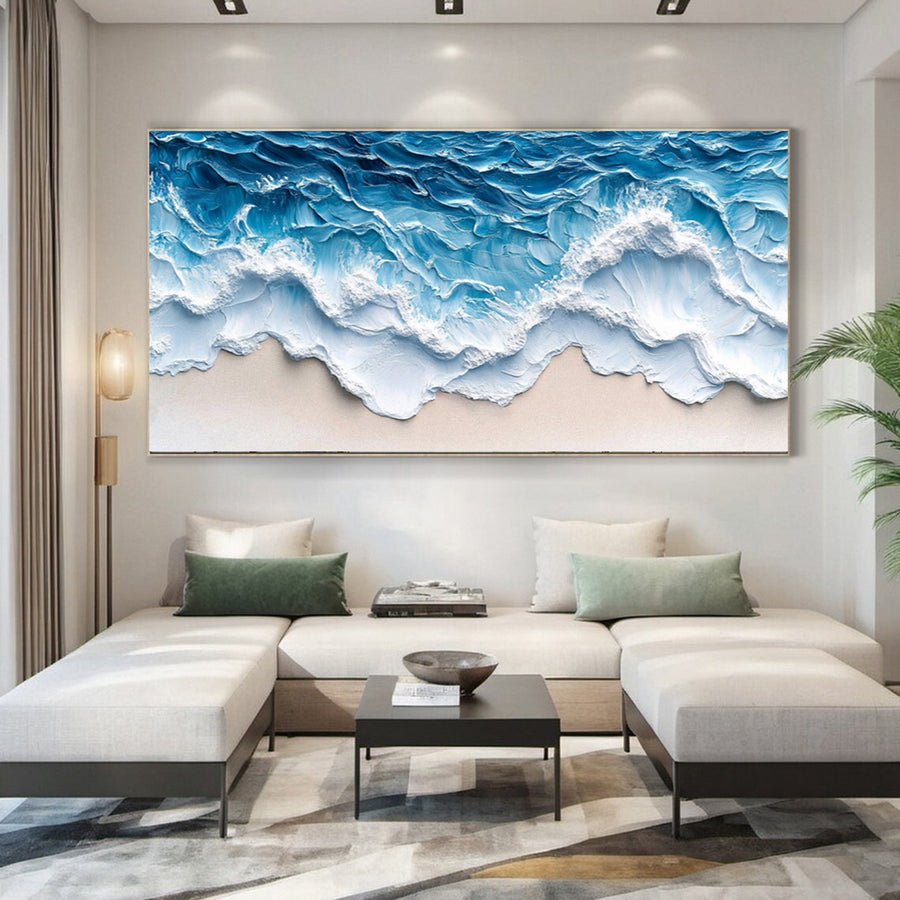 Large Textured Seascape Painting for Living Room Wall Art #OS 033 hand-painted oil painting