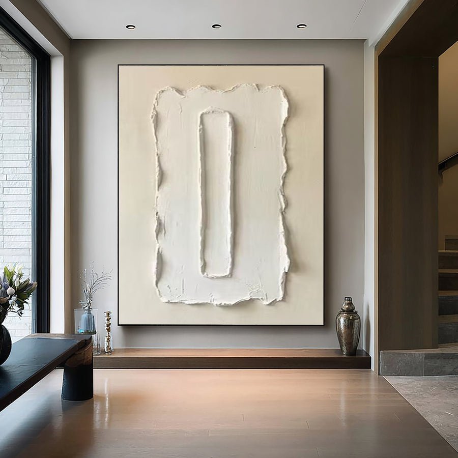 Large White Minimal Texture Art #AVG 011 hand-painted oil painting