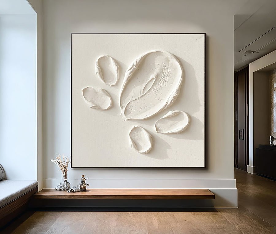 Large White Petal Oil Painting #AVG 006 hand-painted oil painting