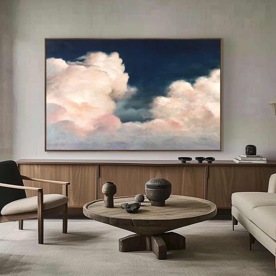 Luminous Sky Clouds Canvas Soft Pastel Wall Art for Serene Decor #OS 004 hand-painted oil painting