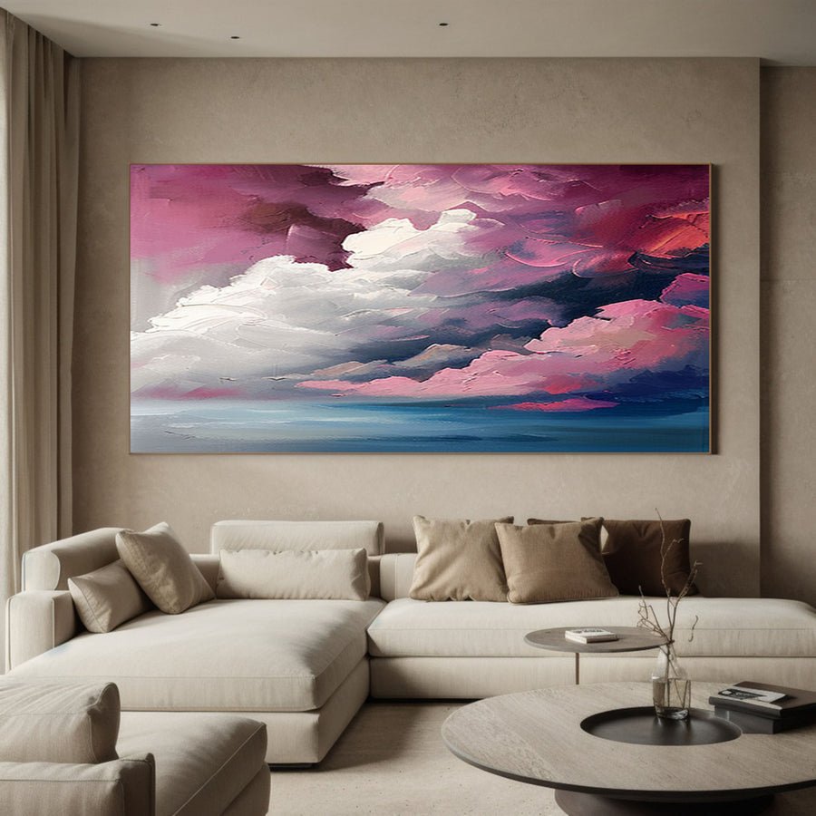 Luminous Sky Clouds Canvas Soft Pastel Wall Art for Serene Decor #OS 020 hand-painted oil painting