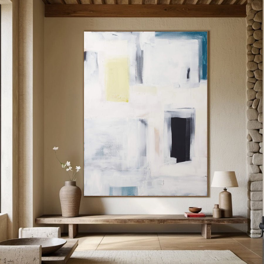 Minimalist Abstract Art With Geometric Shapes, Muted Colors #BGA 044 hand-painted oil painting