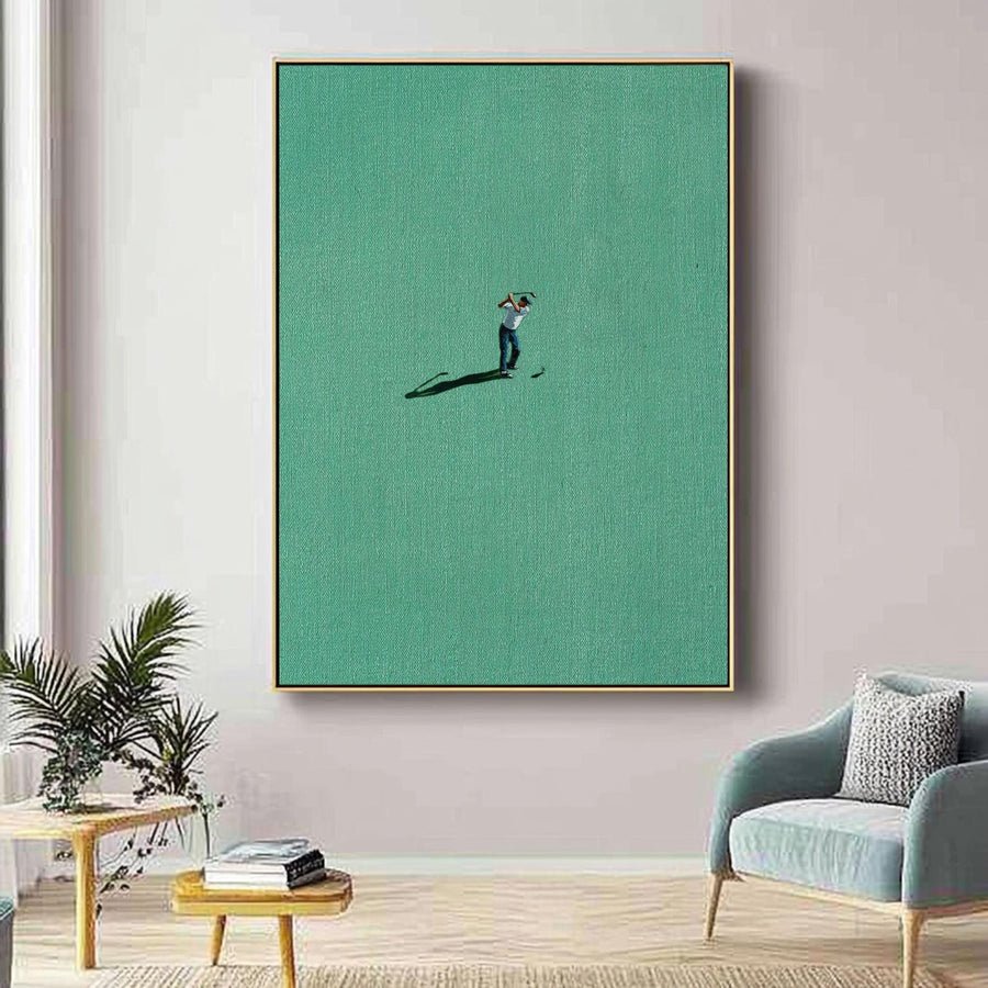 Minimalist Art of a Diver Entering Tranquil Waters #BGA 285 hand-painted oil painting