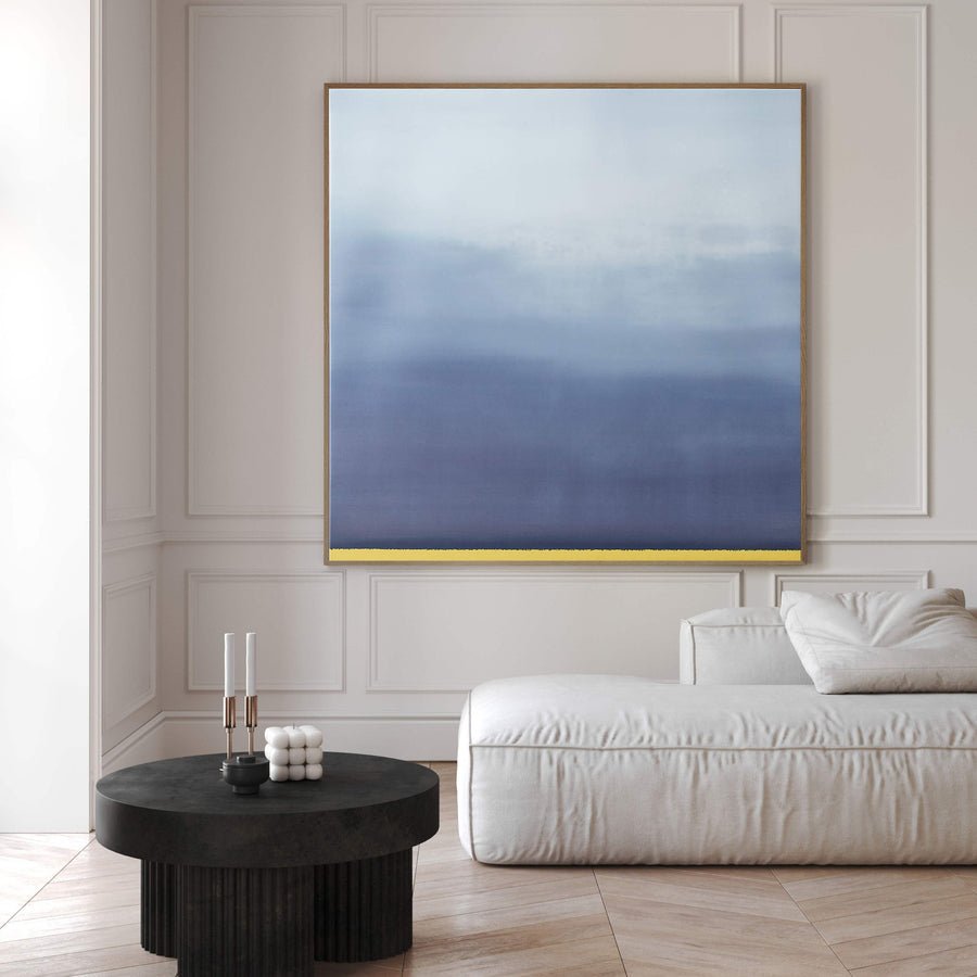 Minimalist Blue Horizon Abstraction with Distinct Color Bands #BGA 074 hand-painted oil painting