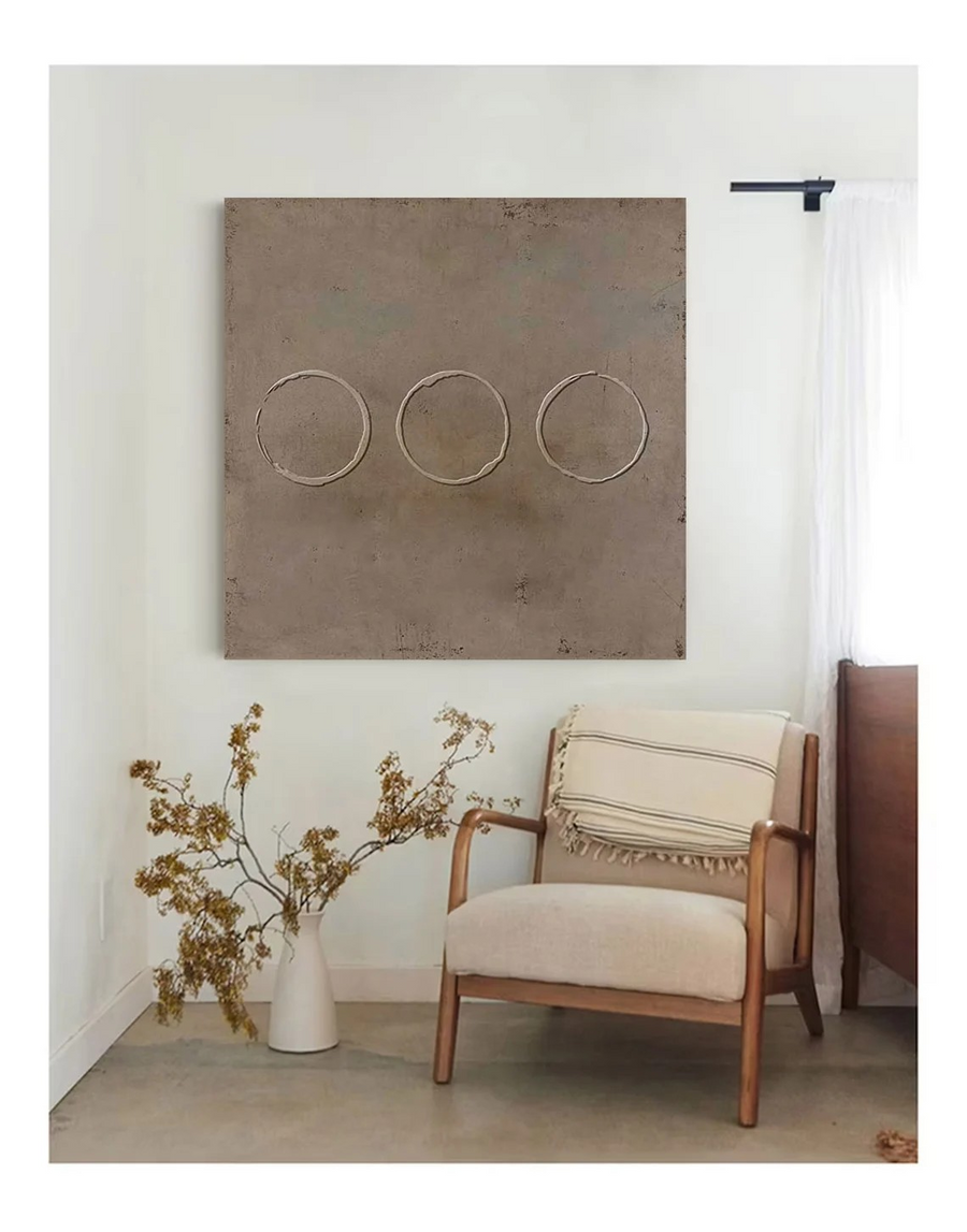 Minimalist Earth Tone Wall Art #WSA 014 hand-painted oil painting