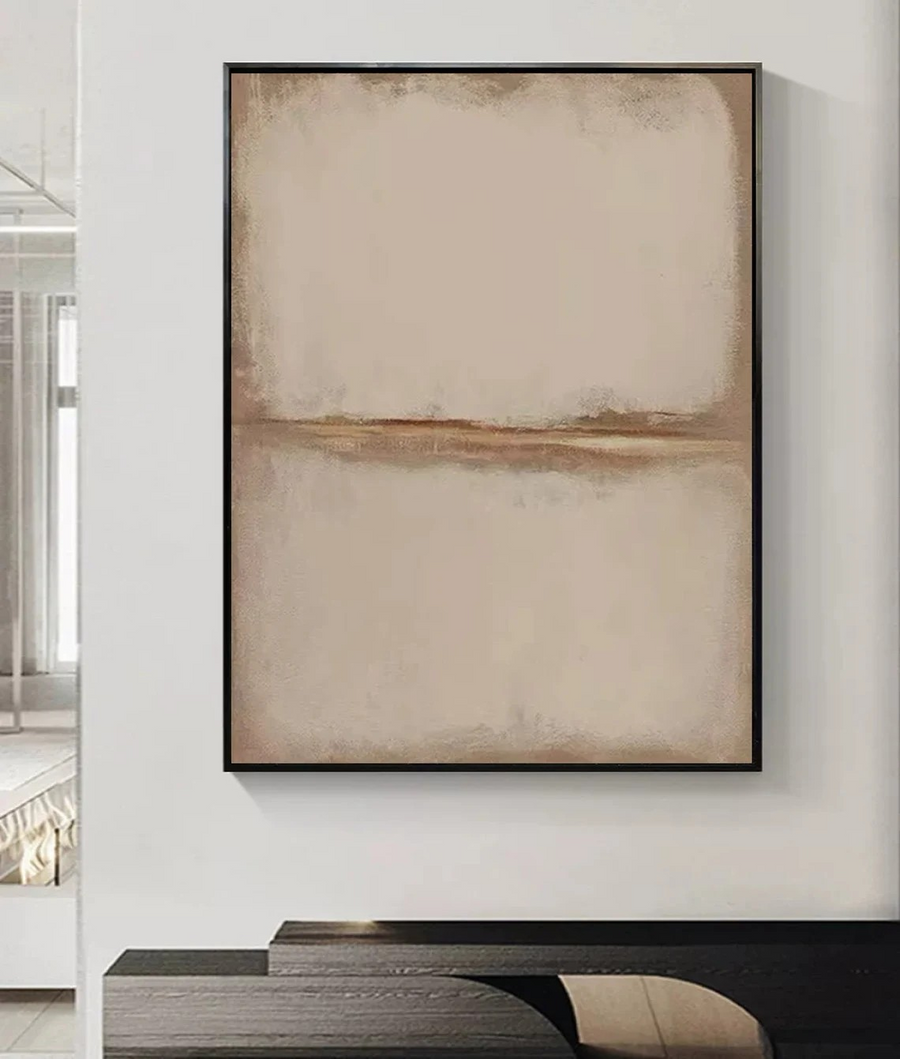 Minimalist Neutral Landscape Abstract, Serene Wall Art #BGA 084 hand-painted oil painting