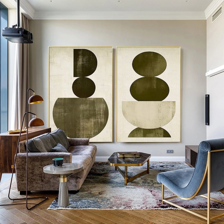 Minimalist Wabi Sabi Art Modern Canvas for Home Decor Set Of 2 #BBS 015 hand-painted oil painting