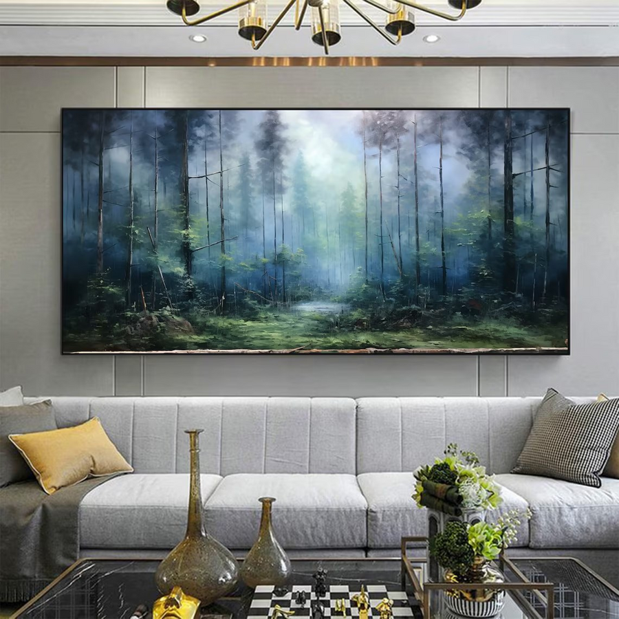 Misty Forest Landscape Wall Art #BGA 026 hand-painted oil painting