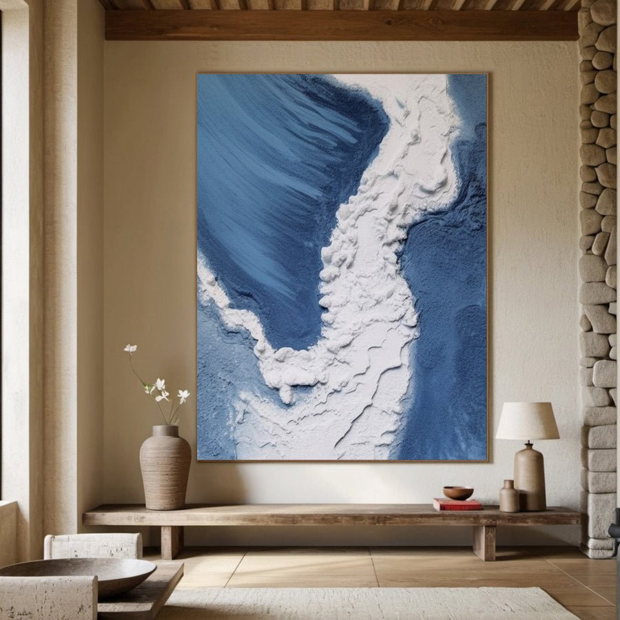 Textured Aerial Ocean Wall Art, Serene Yet Powerful Design #BGA 166 hand-painted oil painting
