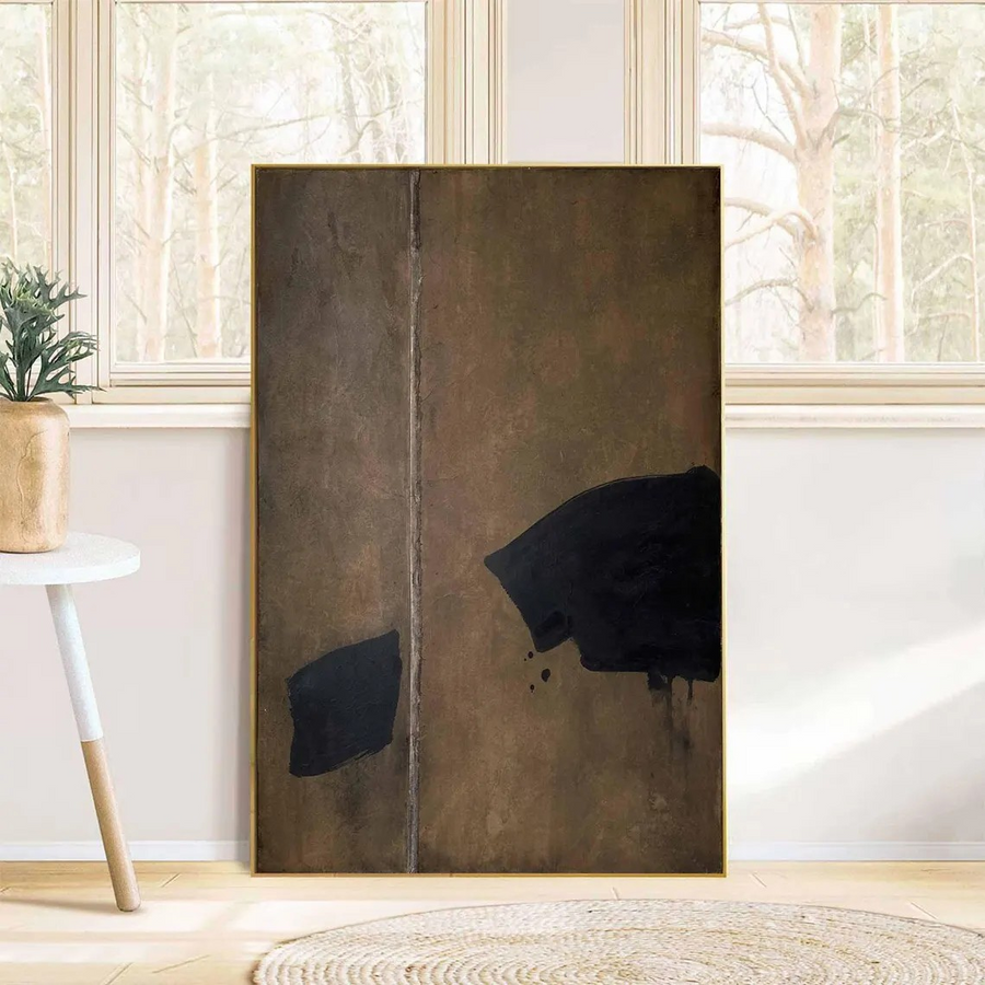 Contemporary Brown and Black Wall Art  #WSA 007 hand-painted oil painting