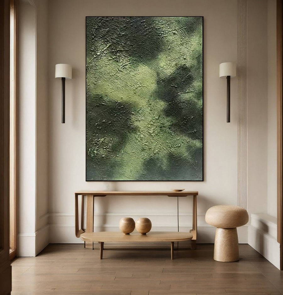 Modern Abstract Art with Deep Texture and Varied Green Hues #BGA 269 hand-painted oil painting