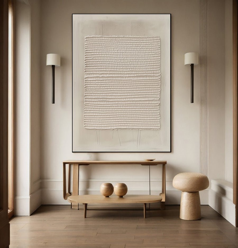 Modern Abstract Canvas with Textured Horizontal Variations #BGA 237 hand-painted oil painting
