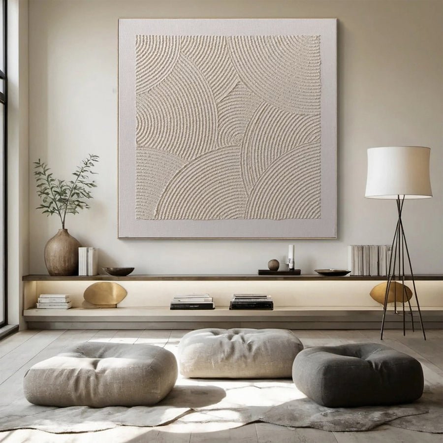 Modern Abstract Canvas with Textured Petal-like Segments #BGA 232 hand-painted oil painting