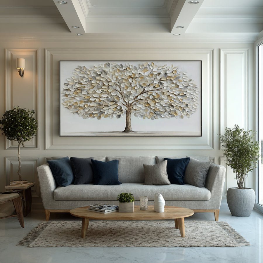 Modern Abstract Tree Painting for Minimalist Decor #WG 062 hand-painted oil painting