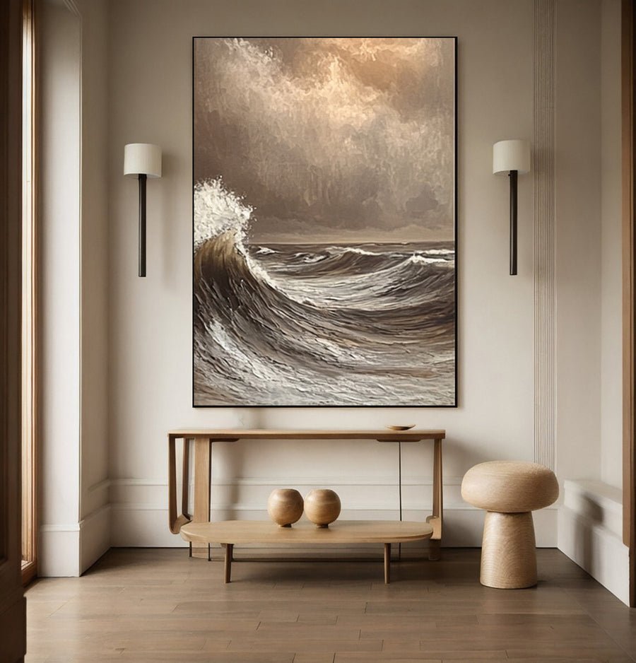 Modern Abstract Wave with Heavy Texture and Dramatic Sky #BGA 255 hand-painted oil painting