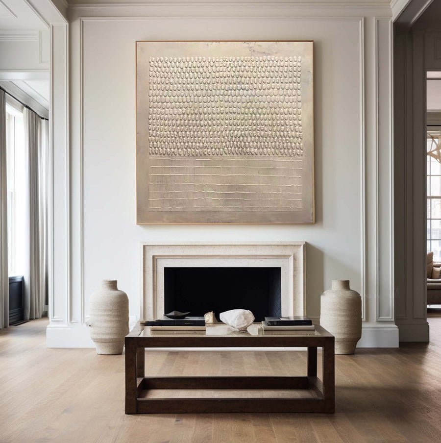 Modern Beige Texture Wabi Sabi Wall Art #WS 014 hand-painted oil painting