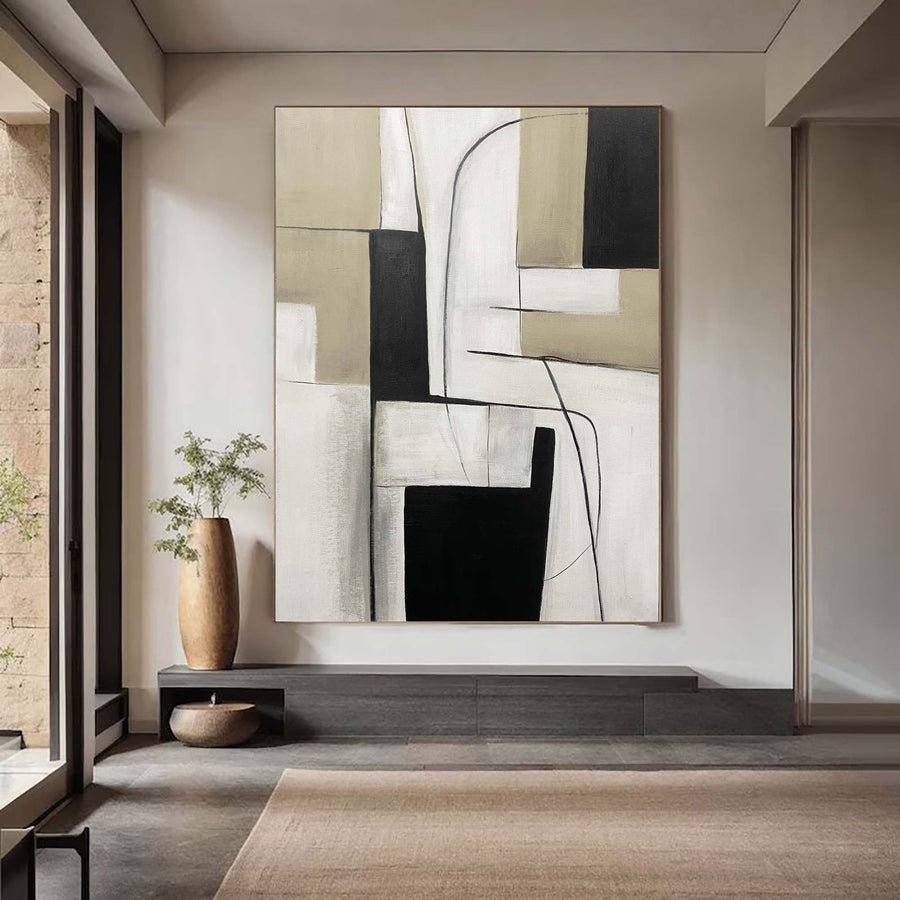 Modern Black and White Wall Art For Home Decor #BWA 005 hand-painted oil painting