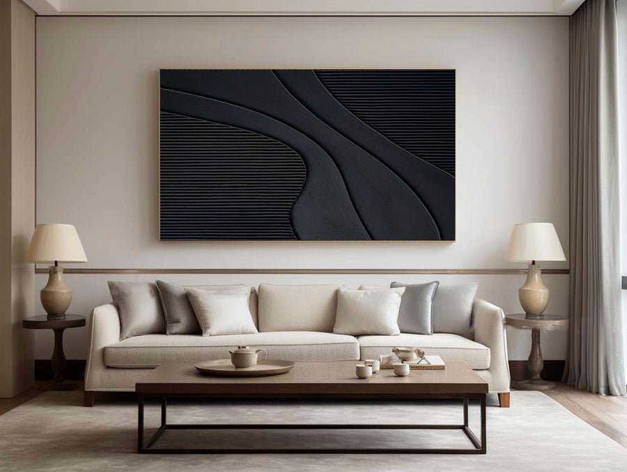 Modern Black Minimalist Art for Your Home Decor #BM 014 hand-painted oil painting